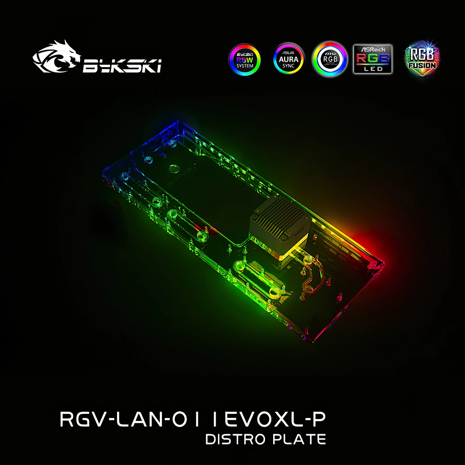 Imagem -03 - Bykski-resfriamento a Água Rgb Reservatório Tanque Distro Placa para Lianli O11evoxl Chassis Rgv-lan-o11evoxl-p