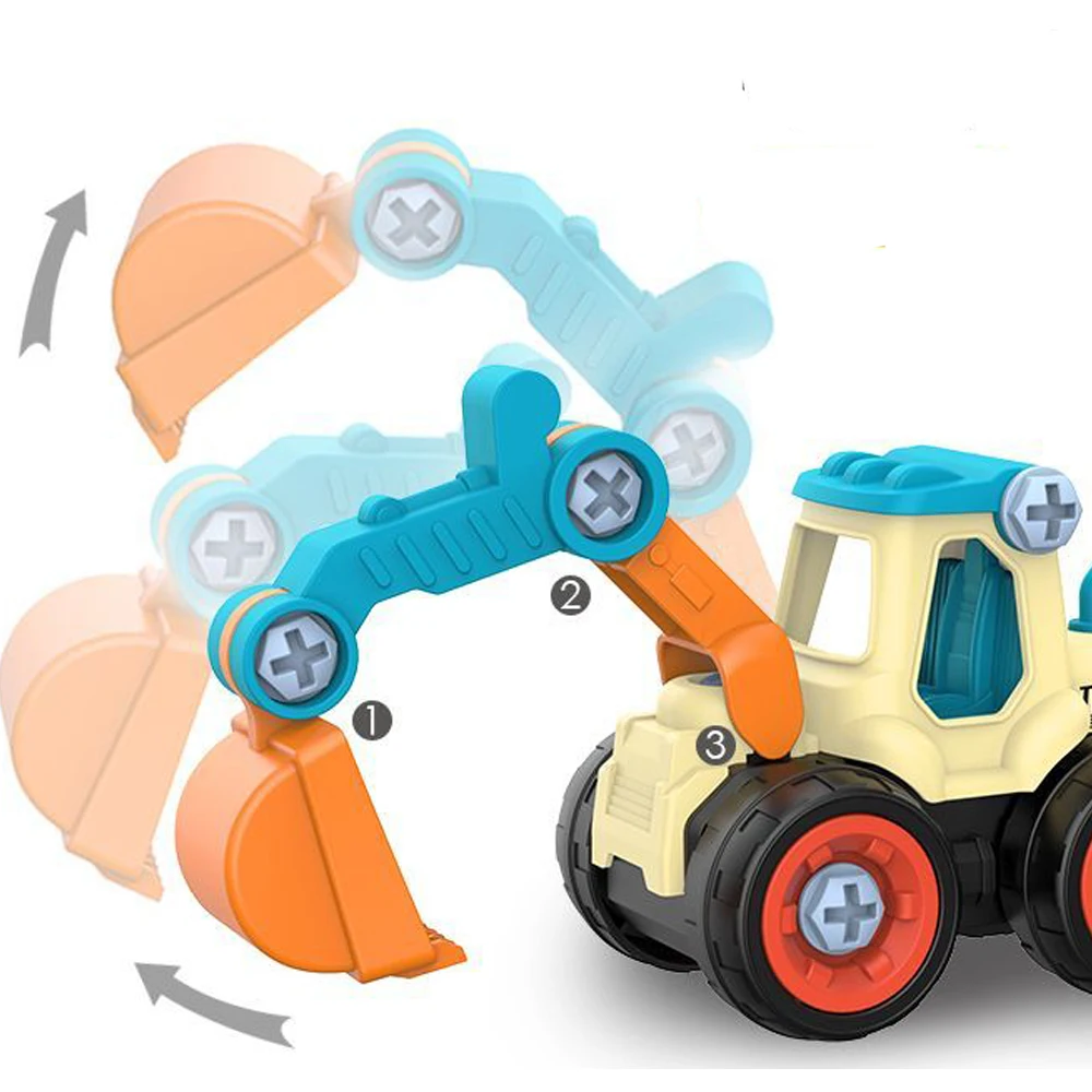 Screw Nut Truck Toys for Kids Boy Creative Tool Car Take Apart Construction Engineering Car Fire truck DIY Educational Toy Build