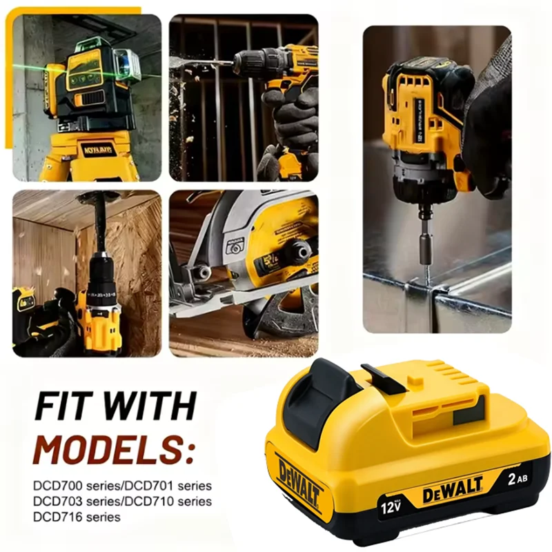DEWALT DW089LG Laser Level  Battery.Original DEWALT 12V battery DW089LG DCB120 DCB123 DCB125 DCD710 Power Tools Battery view 2