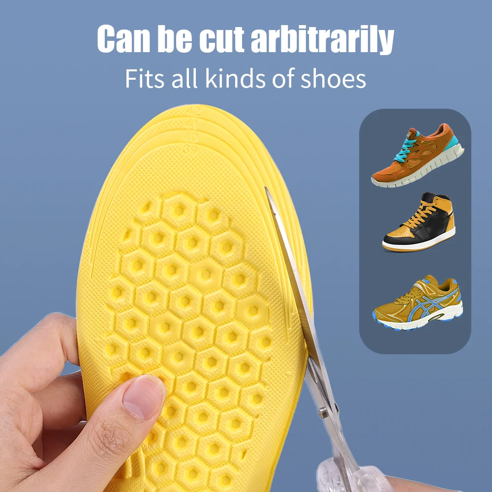 2PCS High Elasticity Latex Sport Insoles Shoe Pads Breathable Deodorant Shock Absorption Cushion Arch Support Insole Men Women image 4