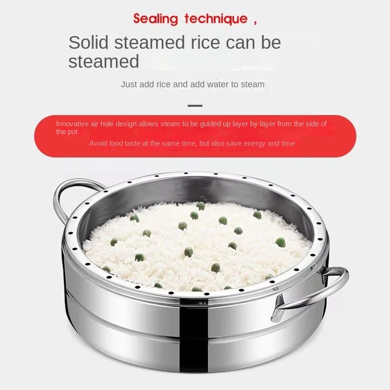 Household stainless steel multi-functional electric steamer for steaming rice and vegetables with scheduled automatic power off