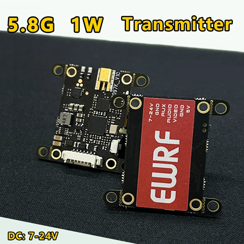 

SLONWAKE 5.8G 1000mW 48CH VTX Input Voltage 7-26V Video Transmitter Power 25 1000mW For Long Range RC Airplane FPV Drone