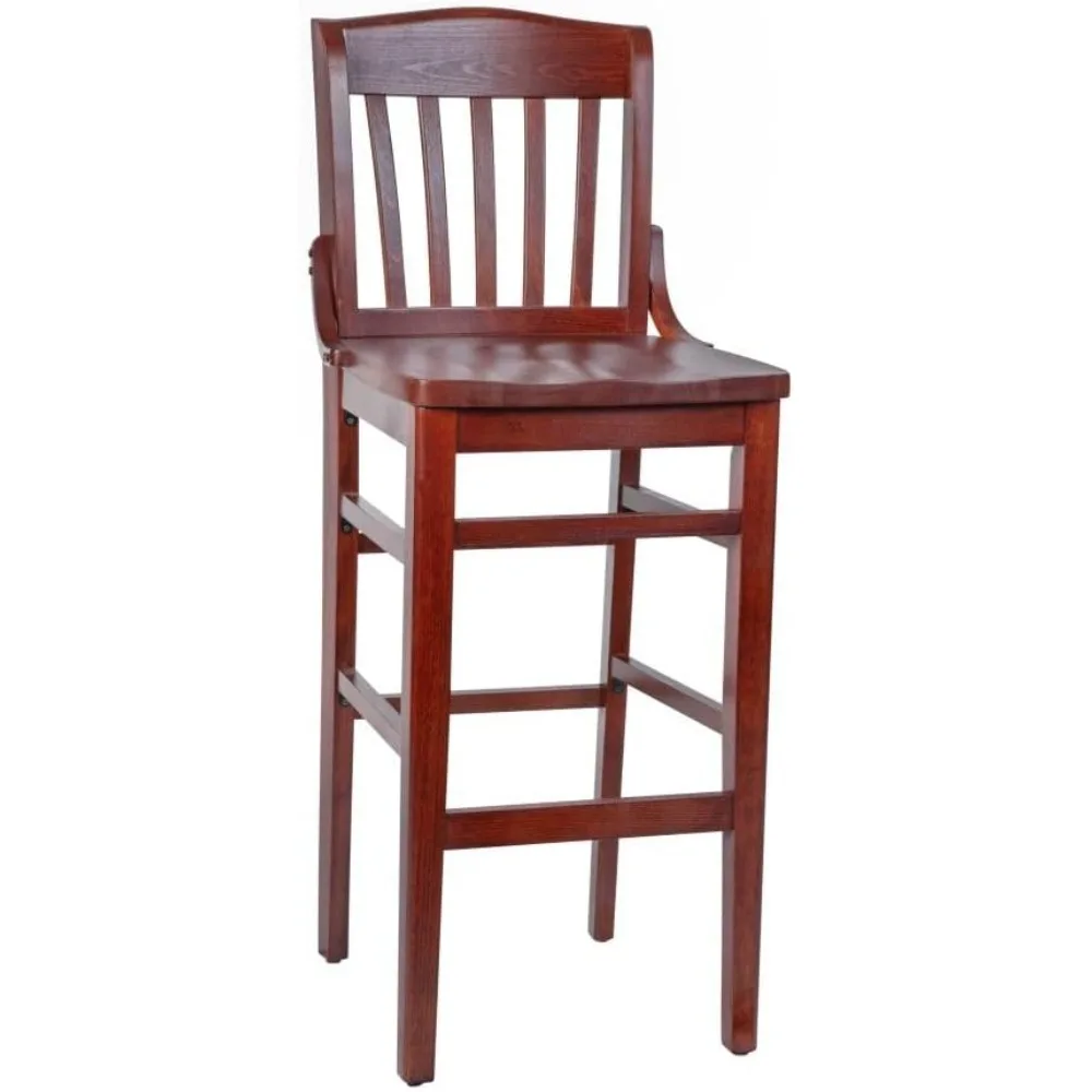 Hercules Series Mahogany Schoolhouse Back Restaurant Barstool by Flash Furniture