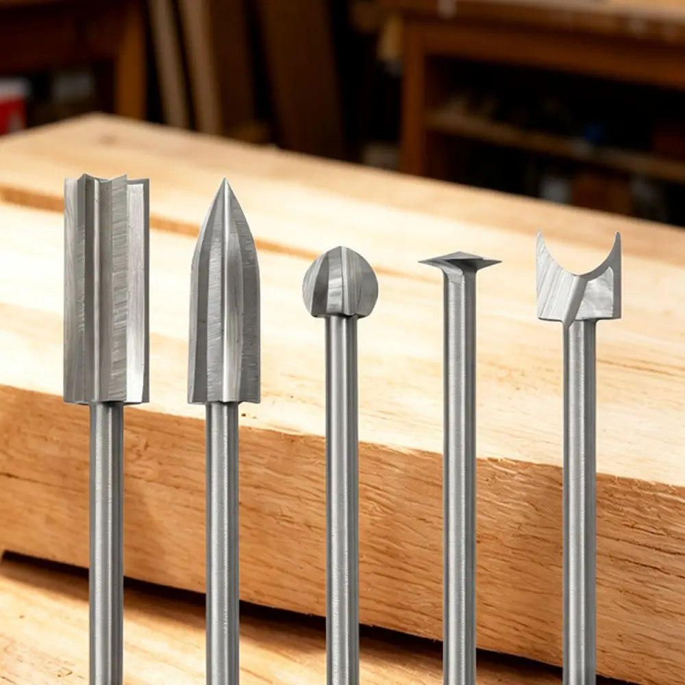 Woodworking Engraving Bit Set HSS Milling Cutter For Electric Grinder Rotary Tool Root Sculpture Furniture Craft