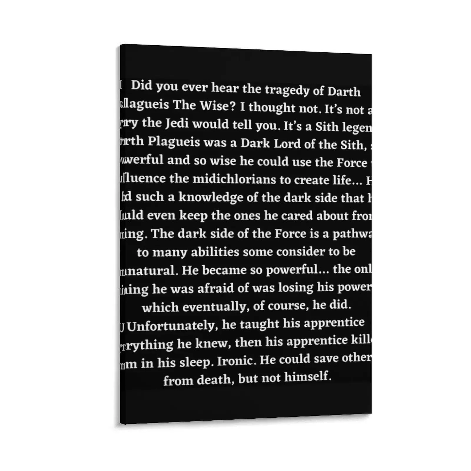 

Tragedy of Darth Plagueis Canvas Painting accessories for home decor wall decor korean room decor