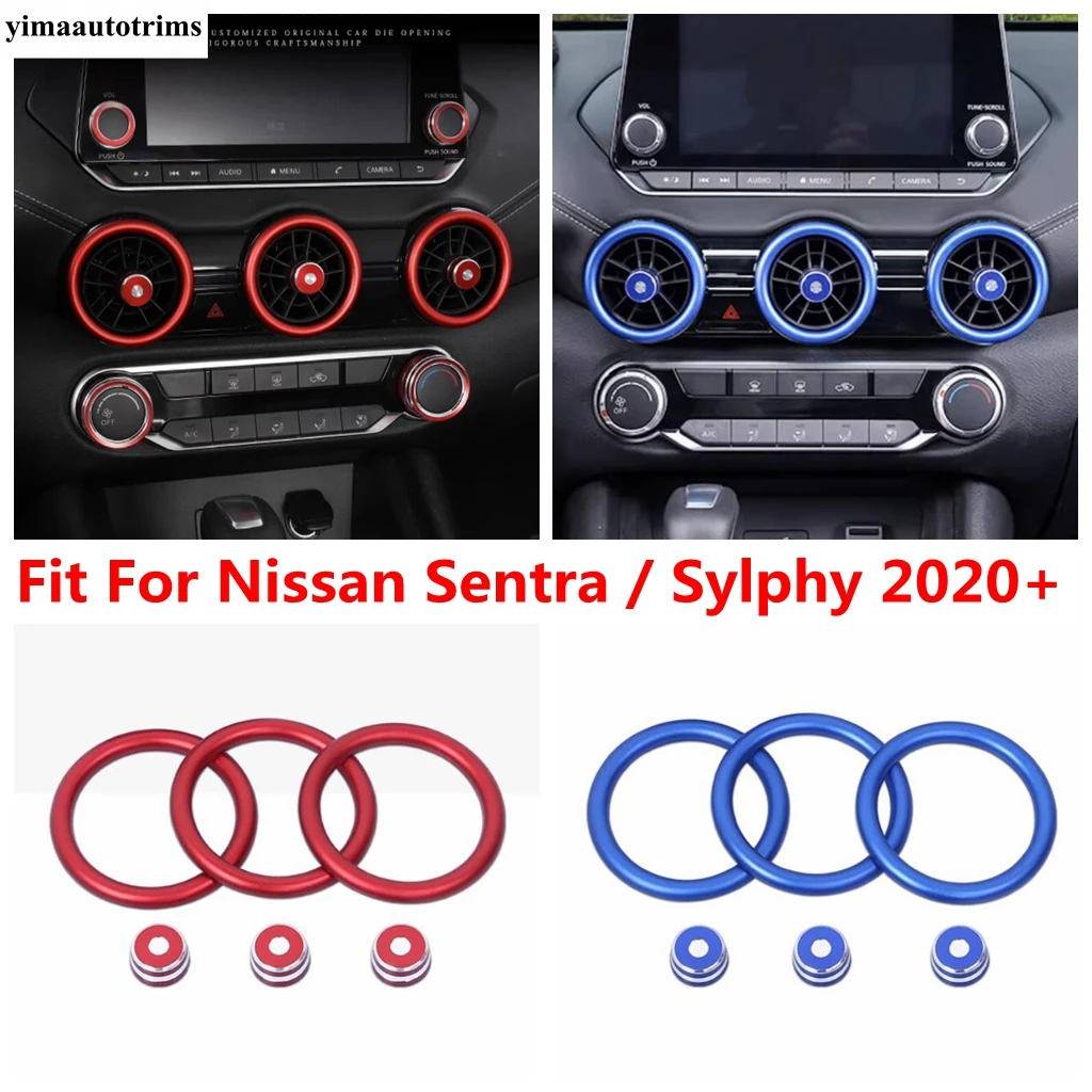 

Central Middle Air AC Conditioner Vent Outlet Ring Circle Cover Trim Decor Accessories For Nissan Sentra / Sylphy 2020 - 2024