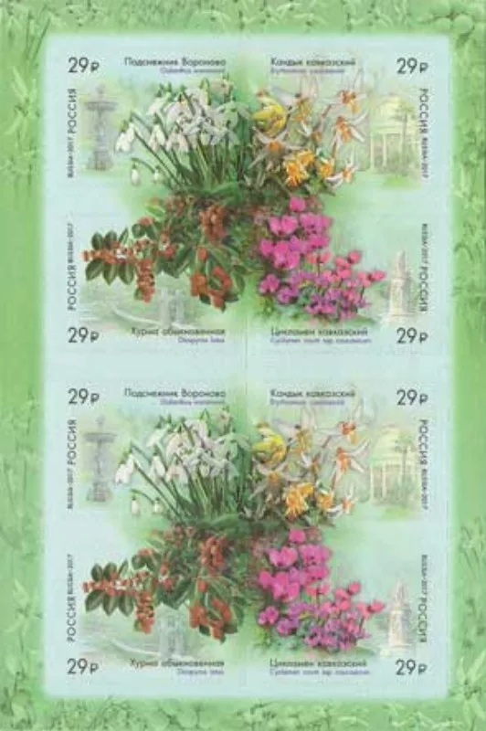 Russia, 2017, Flowers, Self-adhesive, Real Original, MNH (2 PCS)