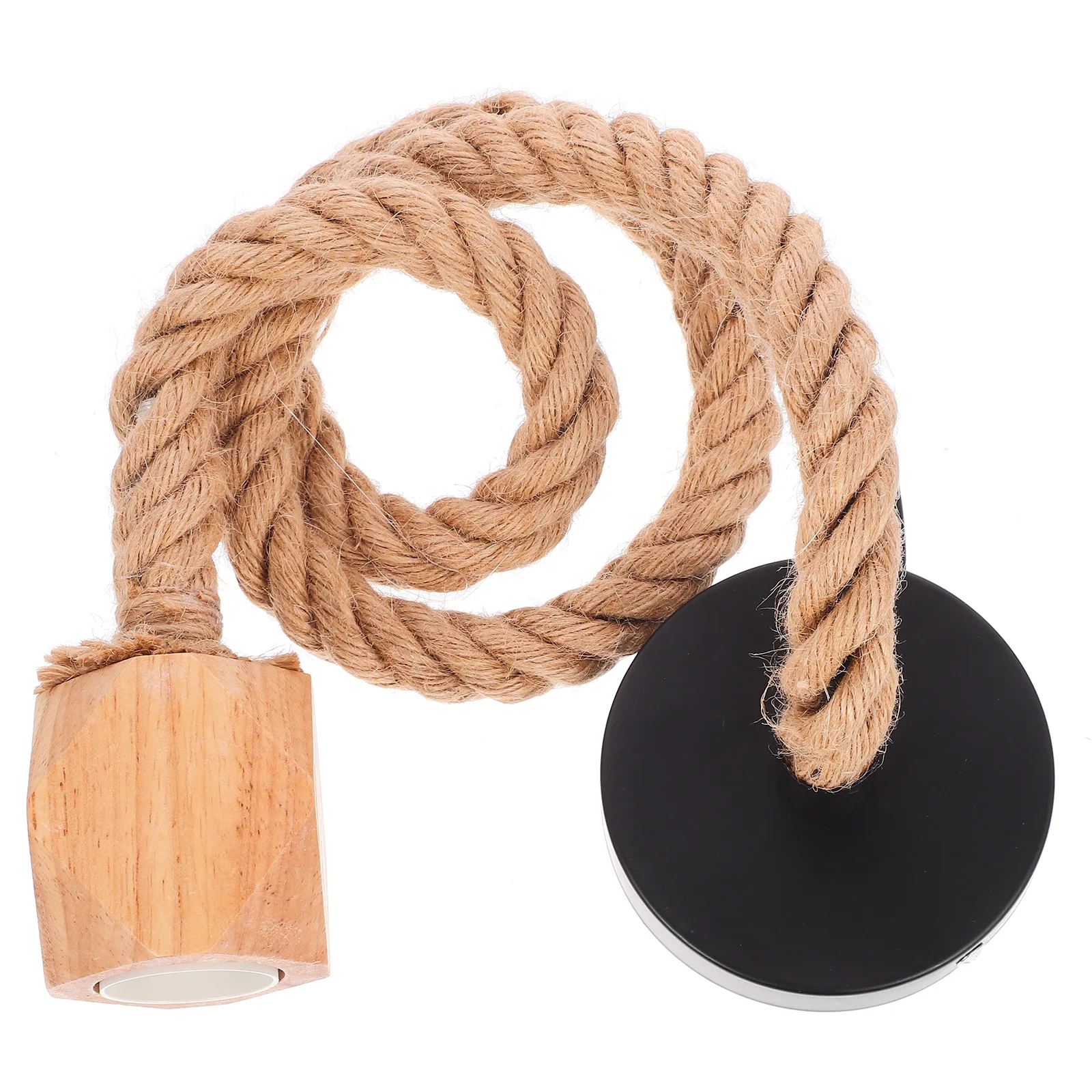 

Rustic Wooden Light Kit Rope Rubber Wood Room Bedroom Decor Hanging Cord Lamp Light Bulb Base Socket