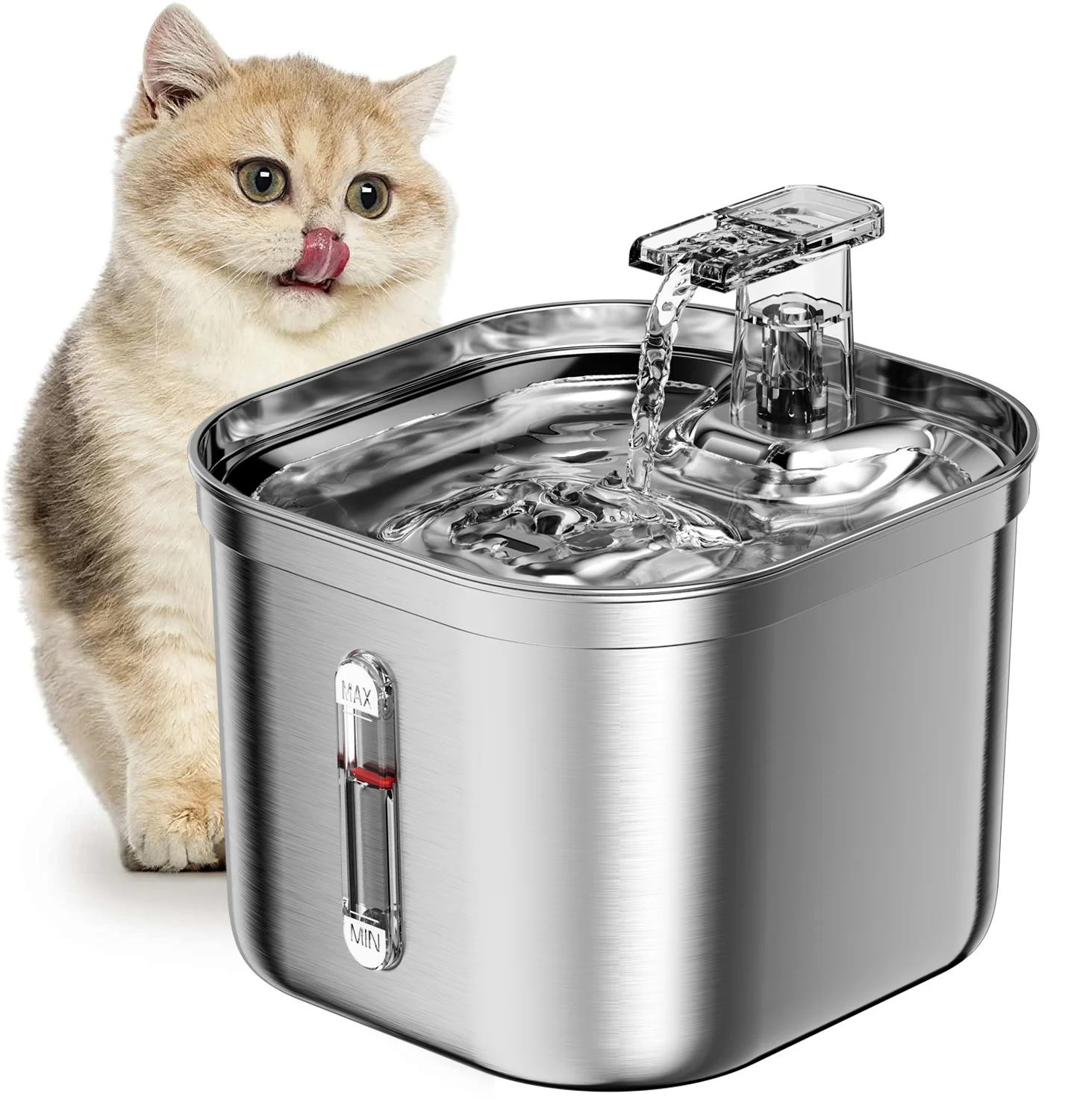 

Stainless Steel Pet Fountain Auto Circulating Pet Water Dispenser Ultra-quiet Pump Water Fountain Cat Feeder for Dog Bird