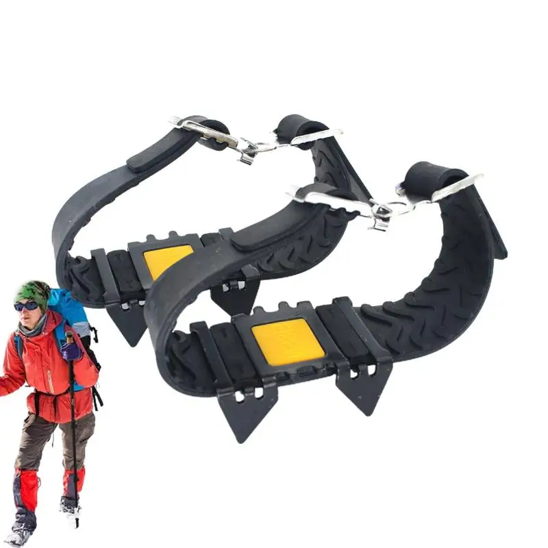 

4 Tooth Ice Claw Universal Outdoor Safety Anti-Skid Snow Ice Climbing Shoe Spikes Grips Crampons Cleats Overshoes Traction