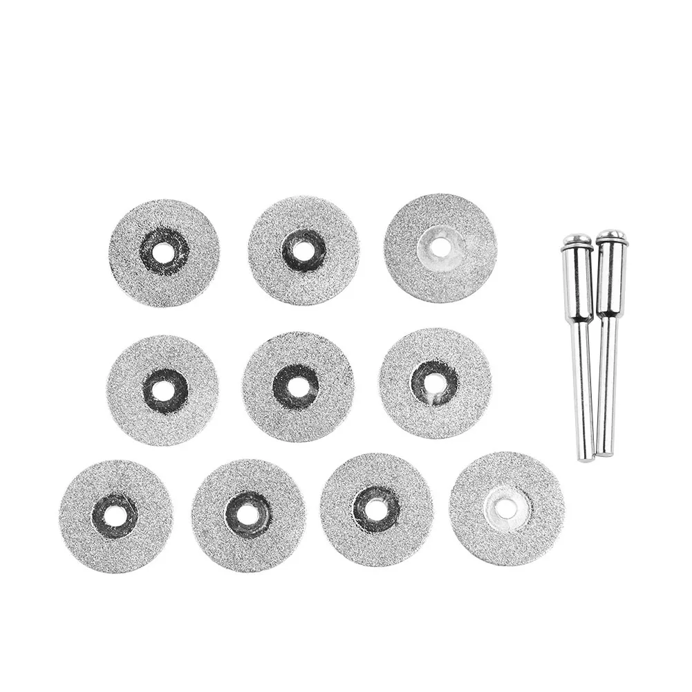 Saw Blade Diamond Cutting Disc Emery Mini Grinding Wheel Power Tool Accessories W/ 2Pcs Connecting Rod 12Pcs/set