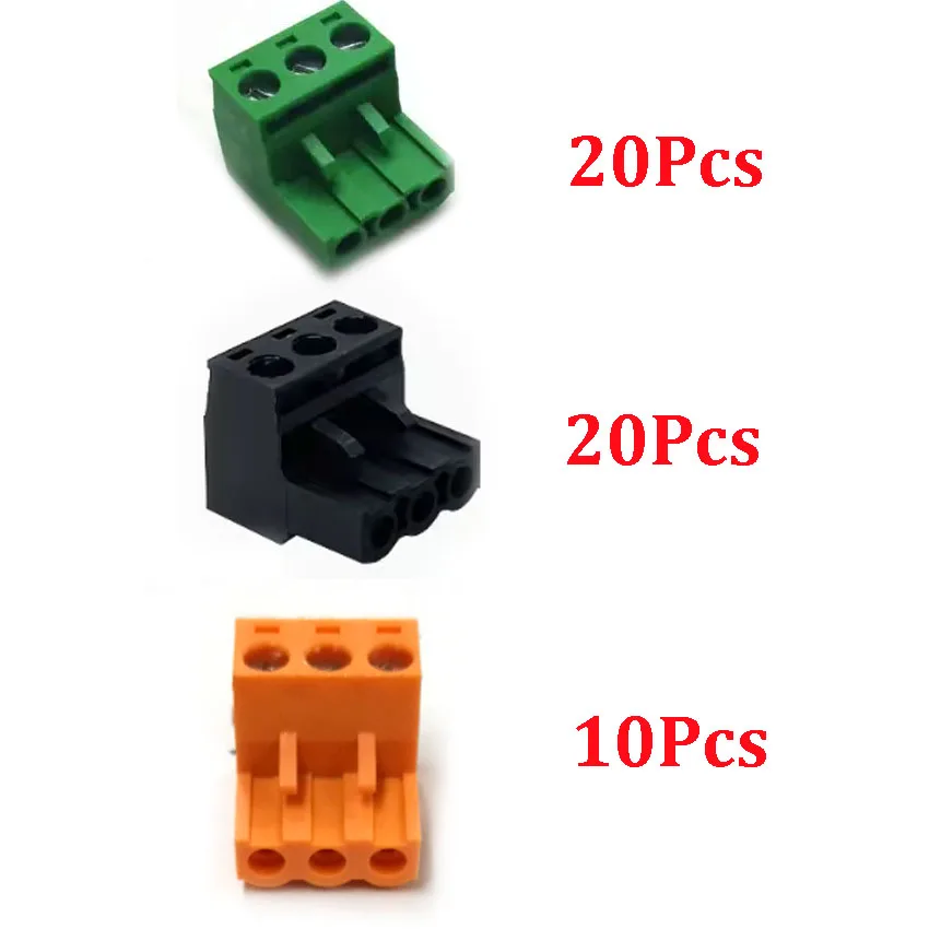 KF2EDGK 5.08 3PIN 20Pcs green 20Pcs black 10Pcs orange  Connector Plug-In Terminal Block Housing