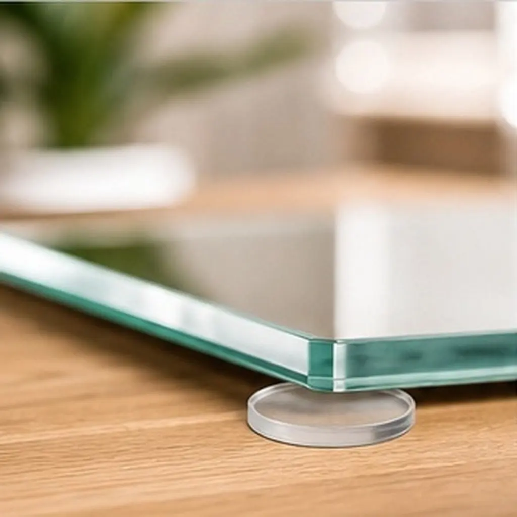 12Pcs Flexible Clear Glass Table Bumpers PP Anti-Slip Spacers for Smooth Countertops Non-Adhesive Suction Cup Washers Furniture