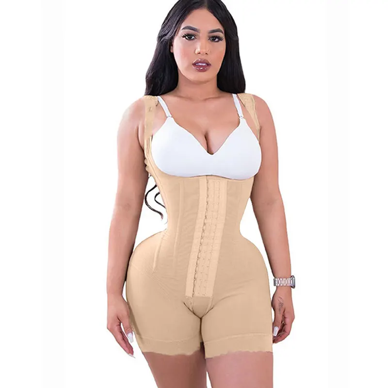 Fajas Shapewear Colombian High Compression Garment Abdomen Control Hook and Eye Closure Adjustable Bodysuit Post Surgery Wear