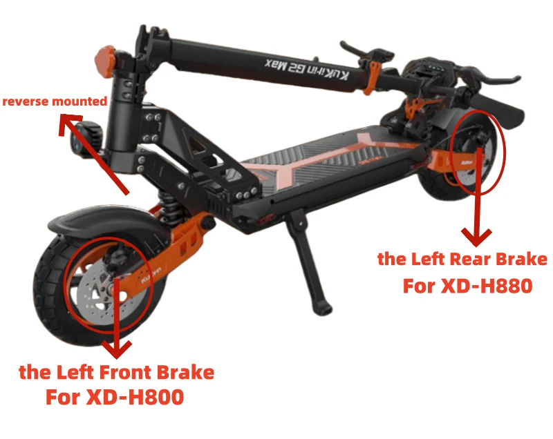 XOD Elektrofahrrad-Roller-Bremsen, wasserdicht, 2-polig, XD-H800/XD-H880, Abschaltung der Bremse für KuKirin G2, G2MAX, G3PRO, G4, M4, G5 – Detail 7