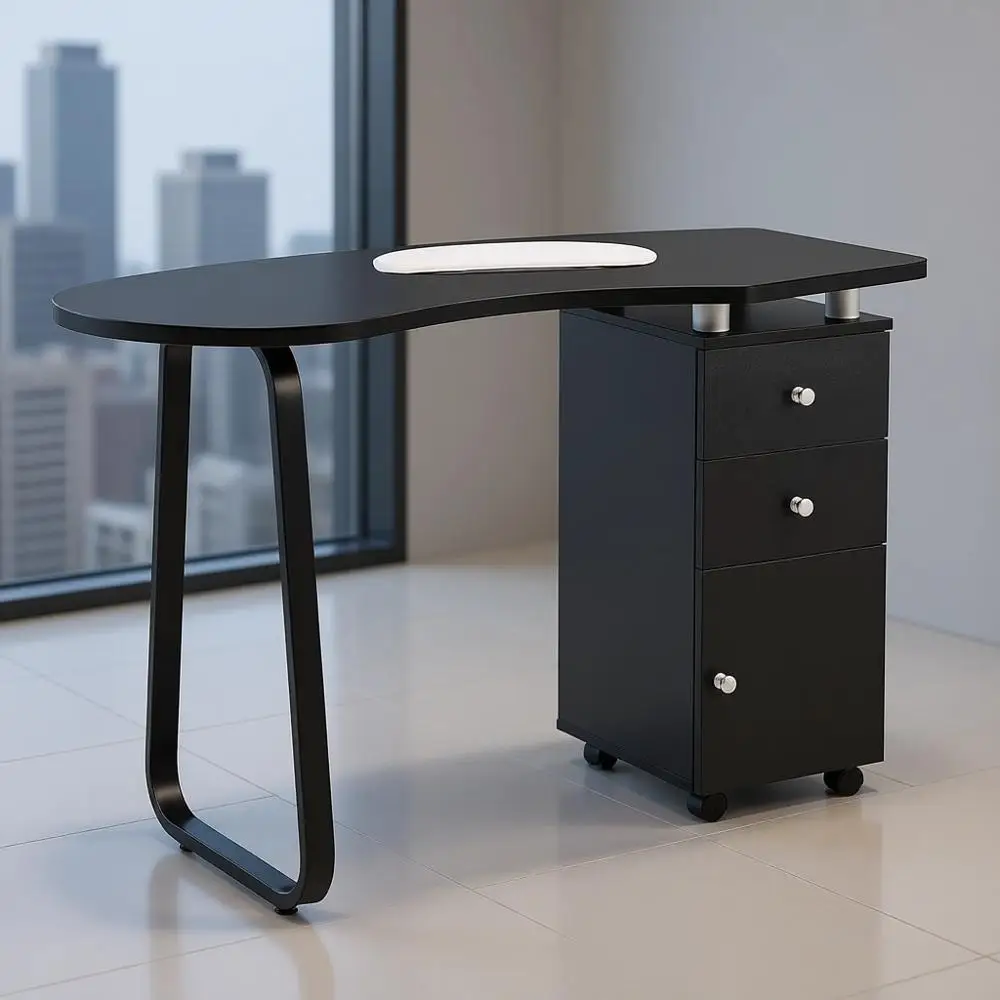

Professional Nail Care Station - Black Manicure Table for Spa Beauty Treatments