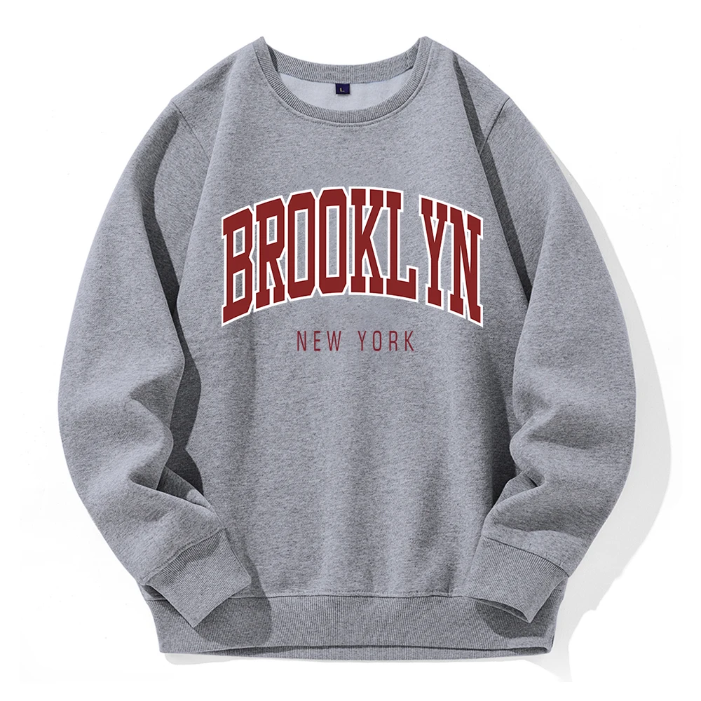 Brooklyn New York Printing Hoodies Men Loose Oversized O-Neck Hooded Casual Sports Classic Hoodie Street Fashion Warm Tracksuit