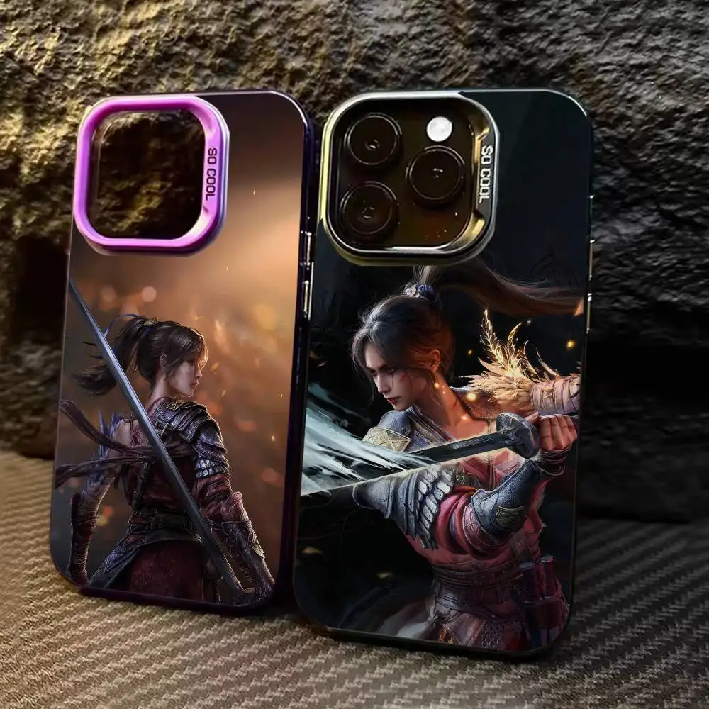 

W-Wuchang F-Fallen Feathers Phone Case For iPhone 17 16 15 14 13 12 11 Pro Max Plus Silver Matte Black Cover