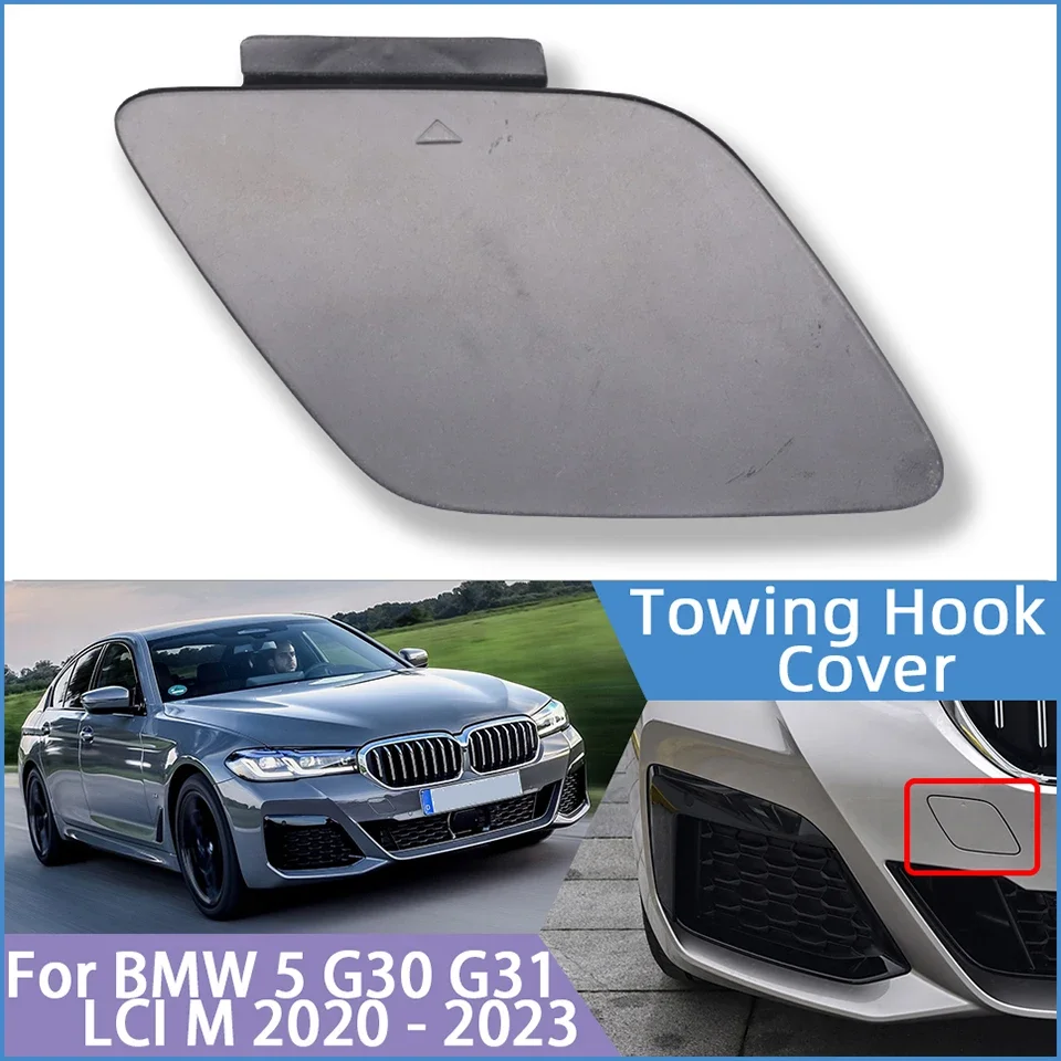 High Quality Auto Parts Front Bumper Tow Hook Cover For BMW Series 5 G30 G31 LCI M-Bumper 2020-2023 Trailer Cover Decoration