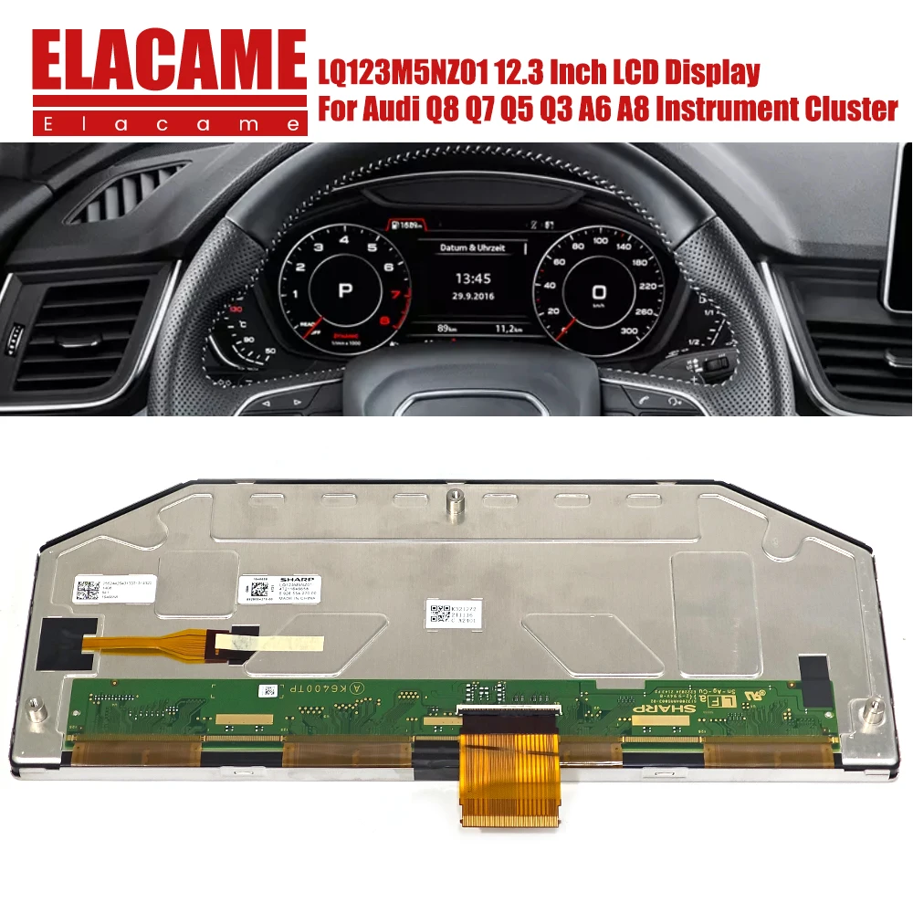 Original LQ123M5NZ01 12.3 inch Dashboard LCD Screen Suit For Audi Q8 Q7 Q5 Q3 A6  LQ123M5NZ01 Car Digital Instrument Panel