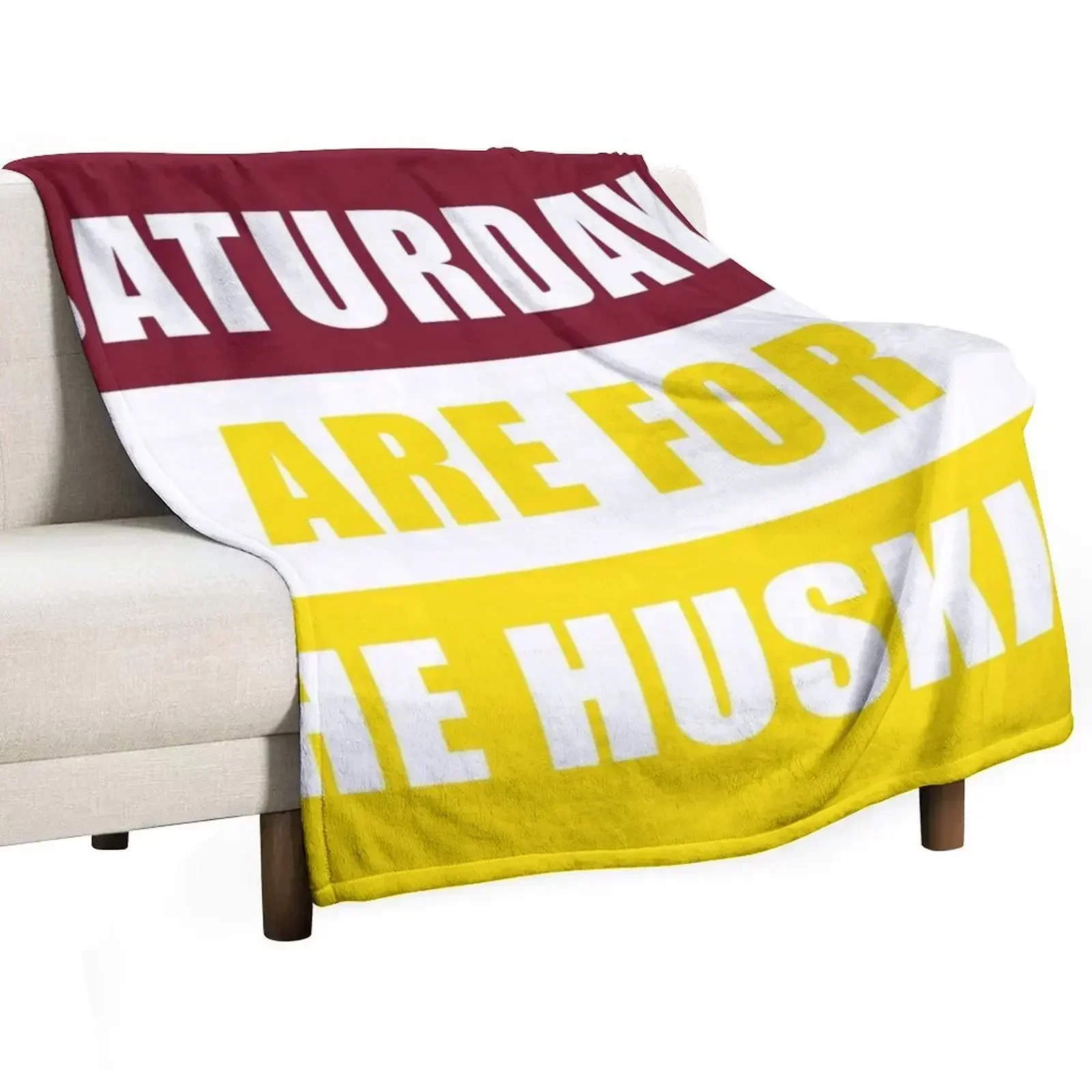 Saturdays are for the huskies - Bloomsburg University Throw Blanket Hairys Picnic for winter Luxury Designer Blankets