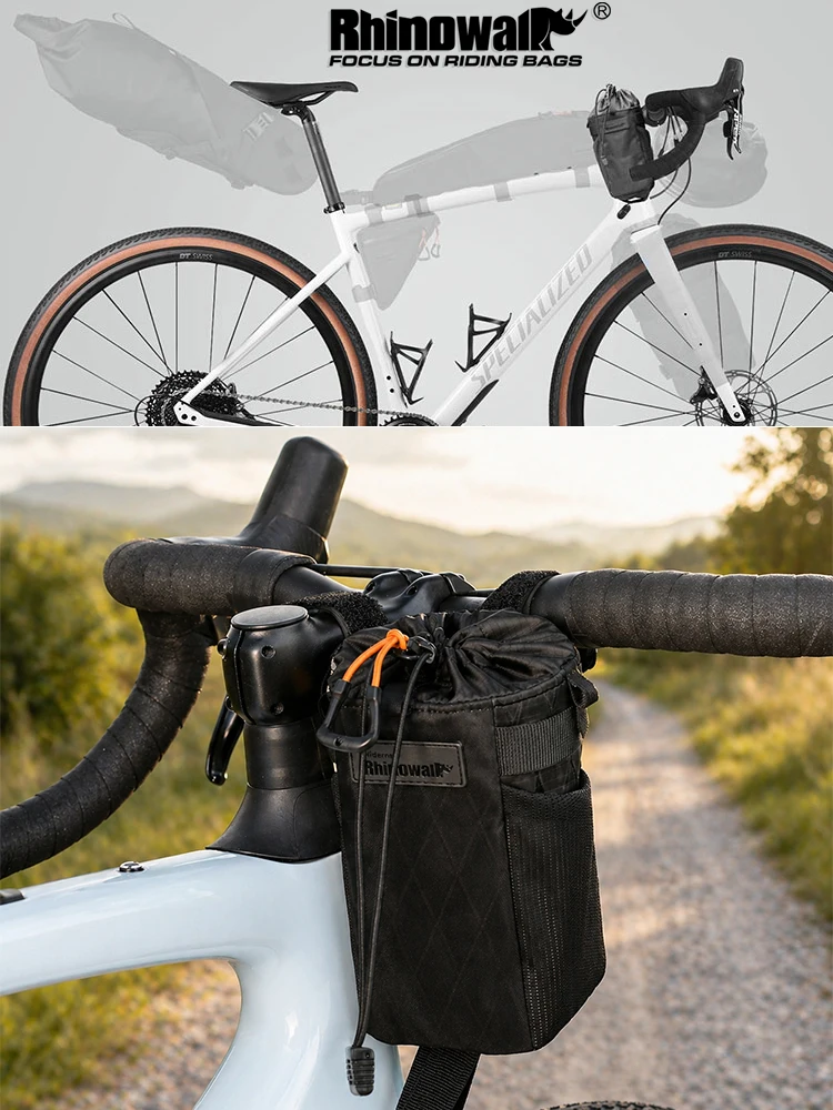 Rhinowalk 1L Bike Water Bottle Bag Cycling Cup Holder Handlebar Bottle Pouch Insulated Bikepacking Bag Cycling Front Pocket 2026