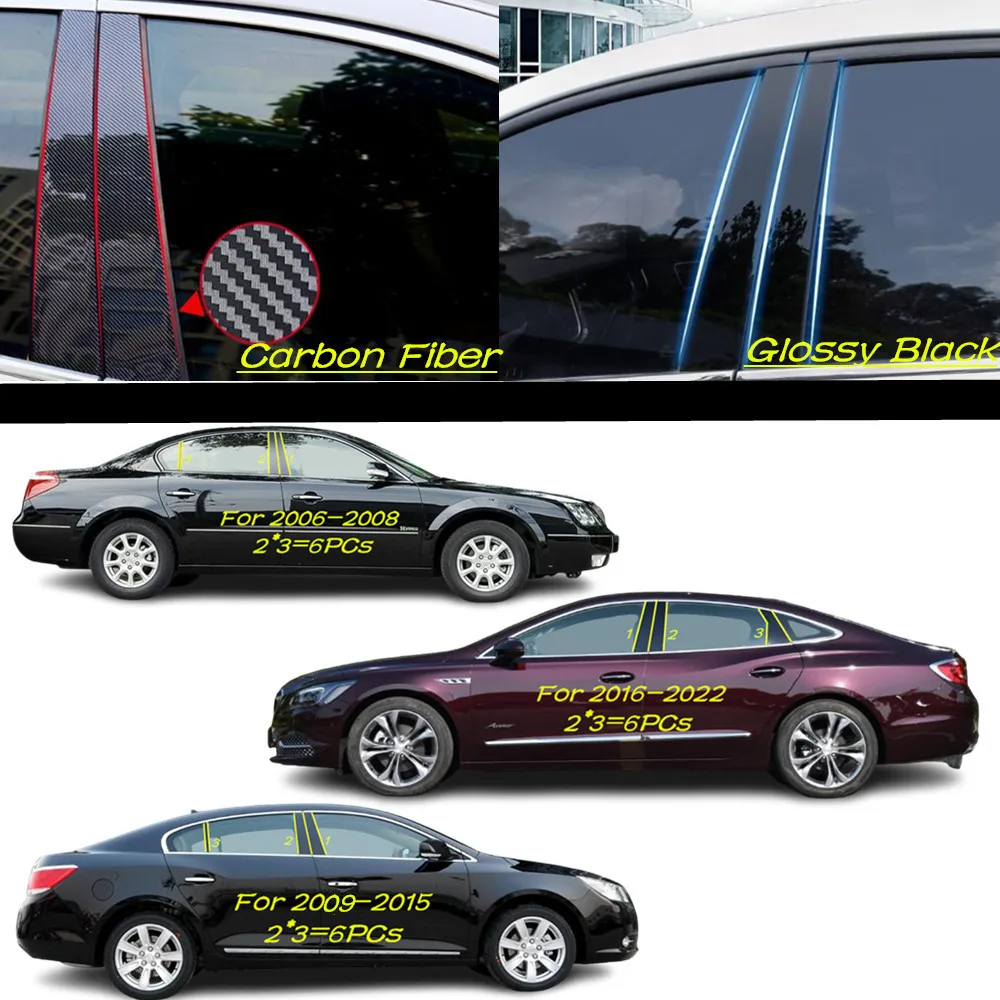 

Car PC Material Pillar Post Cover Door Trim Window Molding Sticker Plate Accessories For Buick Larcosse 2006-2008 2009-2016-2022