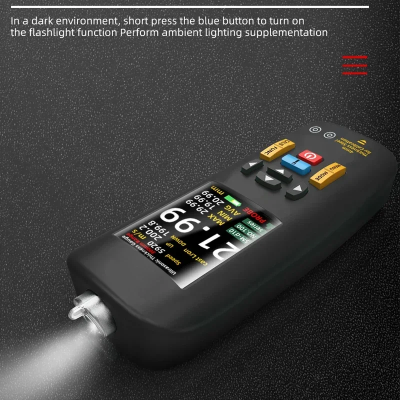 

BSIDE T7 Ultrasonic Thickness Gauge Meter 1-300mm Range with Color Display Rechargeable Ultrasonic Thickness Tester with Probe