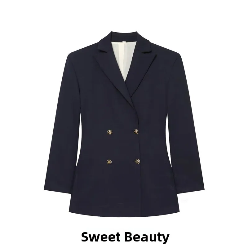 

Fashionable Slim Fit Single Button Suit Jacket Women's Stylish Home Style 2026 New Arrival Long Sleeve Pure Color Coat