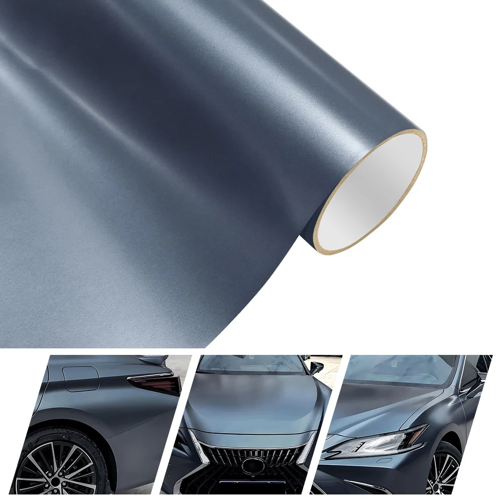 

Premium Matte Metallic Storm Blue Vinyl Car Wrap Foil With Air Bubble Matt Car Motorcycle Body Sticker Auto Wrapping Roll Foil
