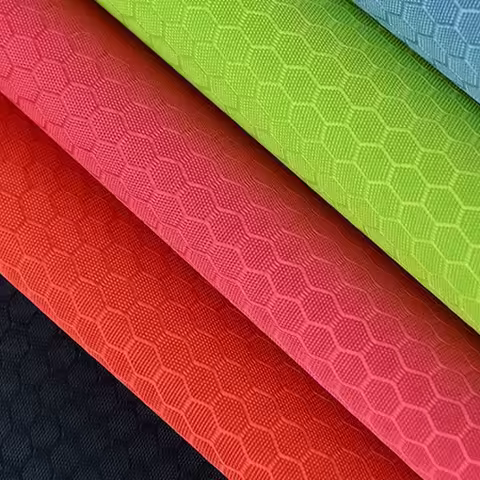 210D Football Grid Oxford Ripstop PU Fabric Waterproof Lightweight Soft Cloth for Bag Costume Outwear Sewing DIY By The Yard