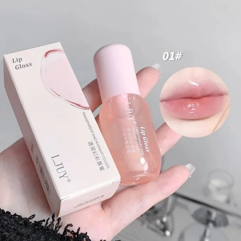 Frucht kristall Gelee Lippen öl feuchtigkeit spendend transparentes Glas Lip gloss plump ing klare Lippen praller Serum Lippen Pflege Make-up Kosmetik