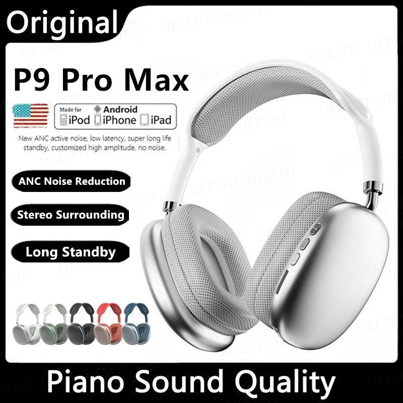 NEUE P9 Pro Max Air Drahtlose Bluetooth Kopfhörer Noise Cancelling Kopfhörer Mic Pods Über Ohr Sport Gaming Headset Für Apple