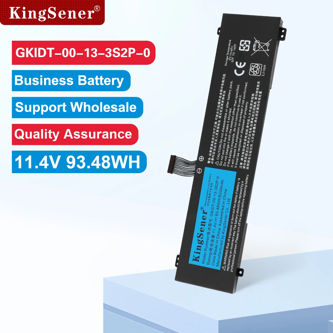 

KingSener 11.4V 8200mAh GKIDT-00-13-3S2P-0 Battery For XPG Xenia 15 For Schenker XMG Fusion 15 XFU15L19 GKIDT-03-17-3S2P-0