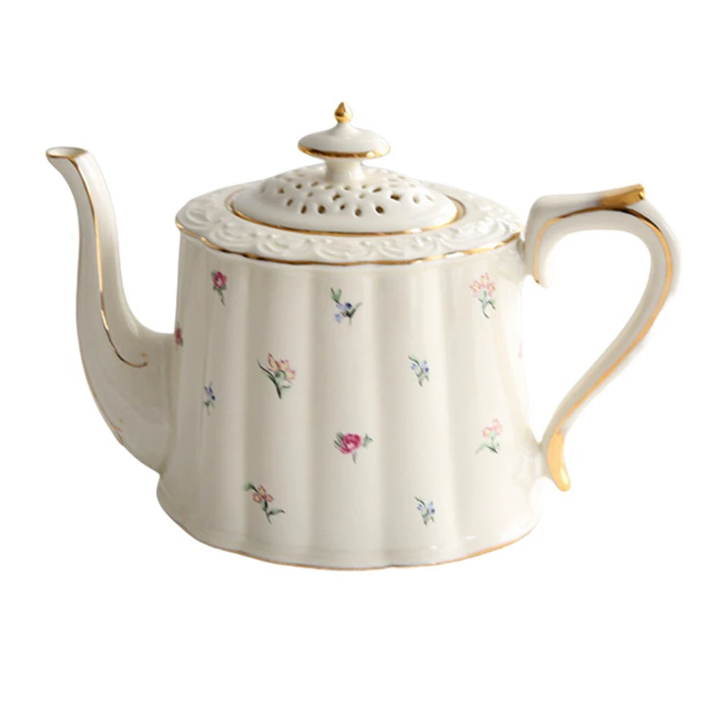 N98R Retro Retro กาน้ําชาชุดถ้วยกาแฟขอบทองถ้วยจานรองดอกไม้ใหญ่ Teacup ภาษาอังกฤษถ้วยน้ําชายามบ่าย B