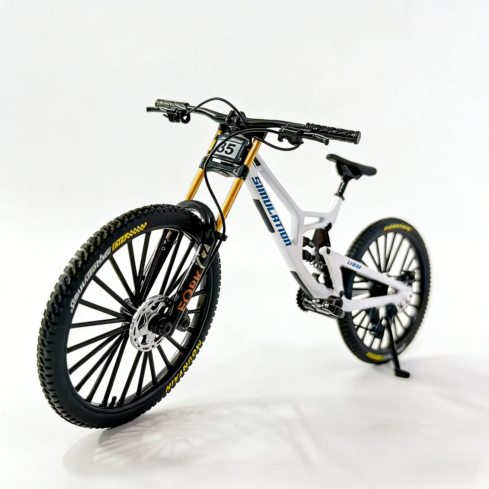 AliExpress HRZPACT DH Downhill Bike Model for Kids with Front And Rear Dual Suspension Structure Rotatable Wheels And Realistic Pedals Toy Vehicle