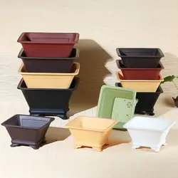 Creative Imitation Purple Clay Flowerpots Durable Thick DIY Plants Pots Colorful Bonsai Tray Pots Gardening