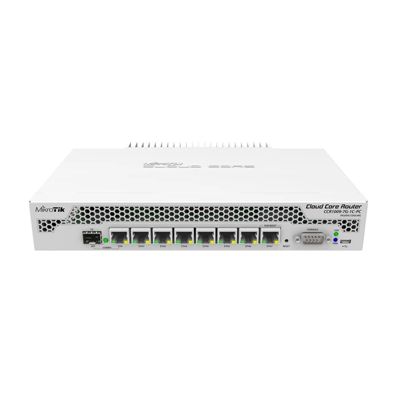 

Mikrotik CCR1009-7G-1C-PC 7xGigabit Ethernet Ports 1x Combo Port (SFP Or Gigabit Ethernet), 9 Cores x 1GHz CPU, 1GB RAM