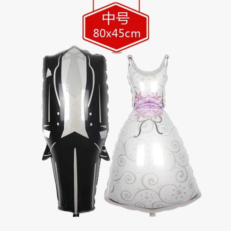 

Medium Bride and Groom Wedding Dress Suit Film Balloon, Wedding Wedding Room Decoration Arrangement Foil Balloon
