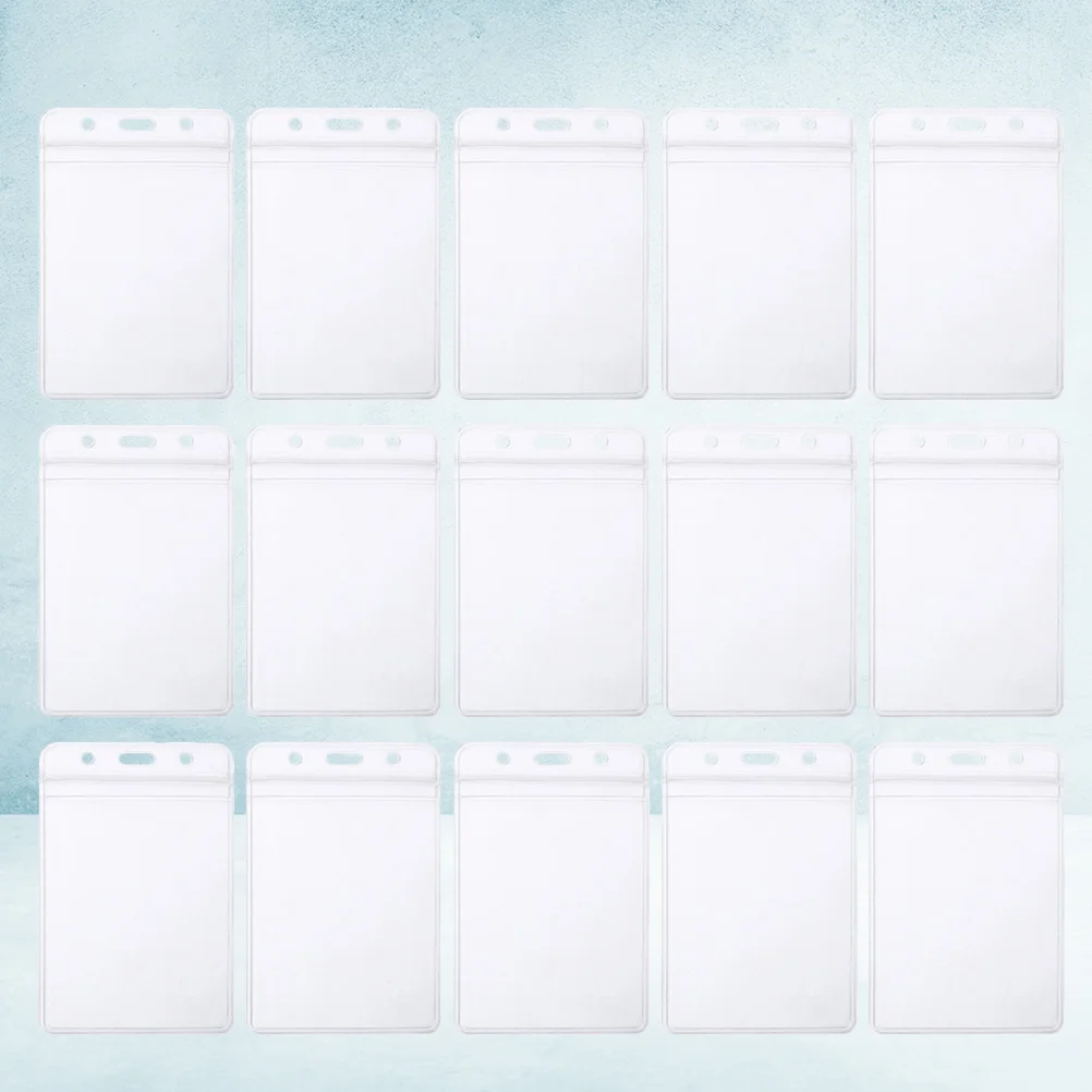 

100Pcs Transparent PVC Waterproof Id Badge Holders Plastic Badge Holders Portable for Travel Office Use