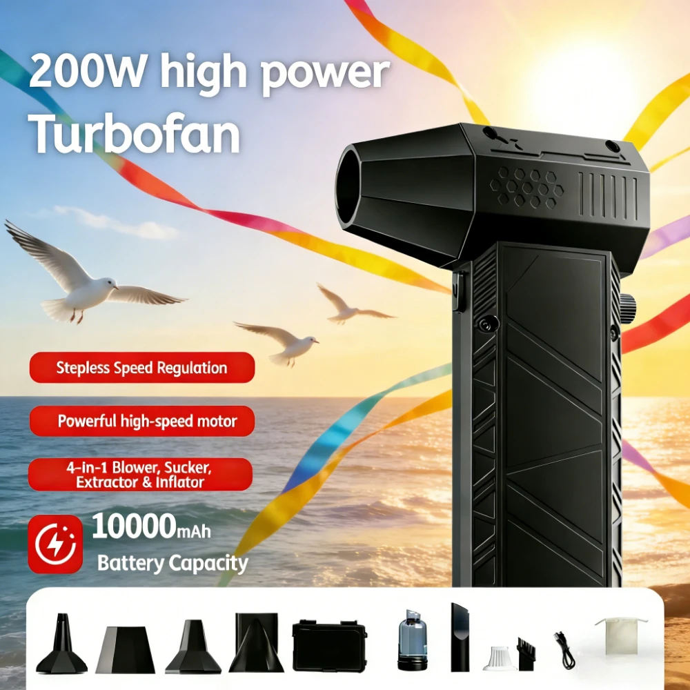 

X6 Powerful Air Blower Brushless Violent Fan Vacuum Dust Cleaner Strong Turbo Jet Blower Type-C Recharging Multi-functional use