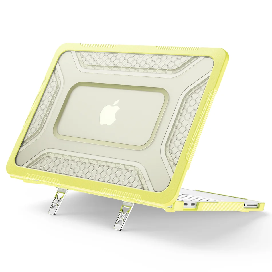 スタンドケース-macbook-neo-13-インチ-a3404-2026-ハニカムテクスチャシェルケースメタルキックスタンド-neo-13-スリーブバッグカバー