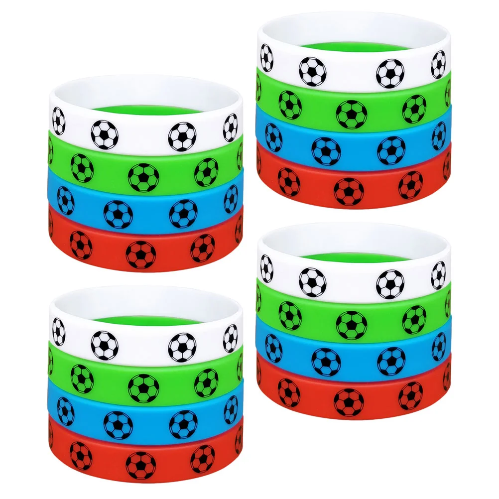 16 Pcs Soccer Wristband Football Bracelet Wristbands Compact Accessories Portable Silica Gel Man for Girls