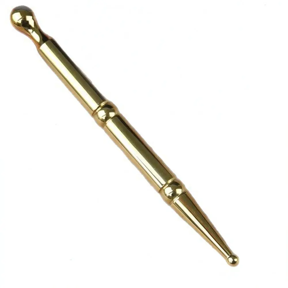 Brass Meridian Massage Stick Facial Point Press Tool Body Reflexology Wand Manual Point Therapy Gua Sha Probe