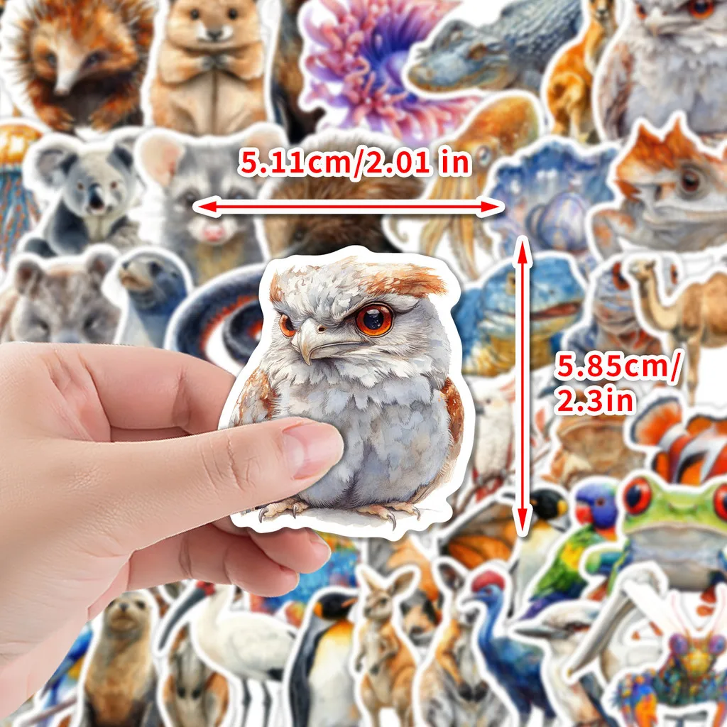 50PCS Australian Animal Graffiti Stickers - Waterproof Decor for Water Cup & Phone BulingBulingStickers Store