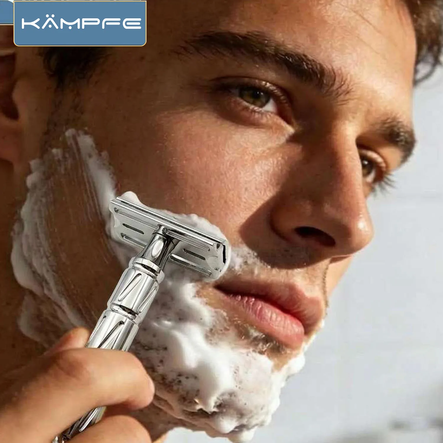 Kampfe Manual Safety Stainless Steel classic Cleaning Beard Shaver Wet Grip New Trimmer for men with 5 razor blades view 5