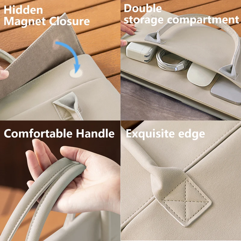 Imagem -05 - Estojo Portátil para Homens Pasta Bolsa Macbook Air 133 15 Pro 142 16 m3 Huawei Dell hp Asus Acer 13 14 156