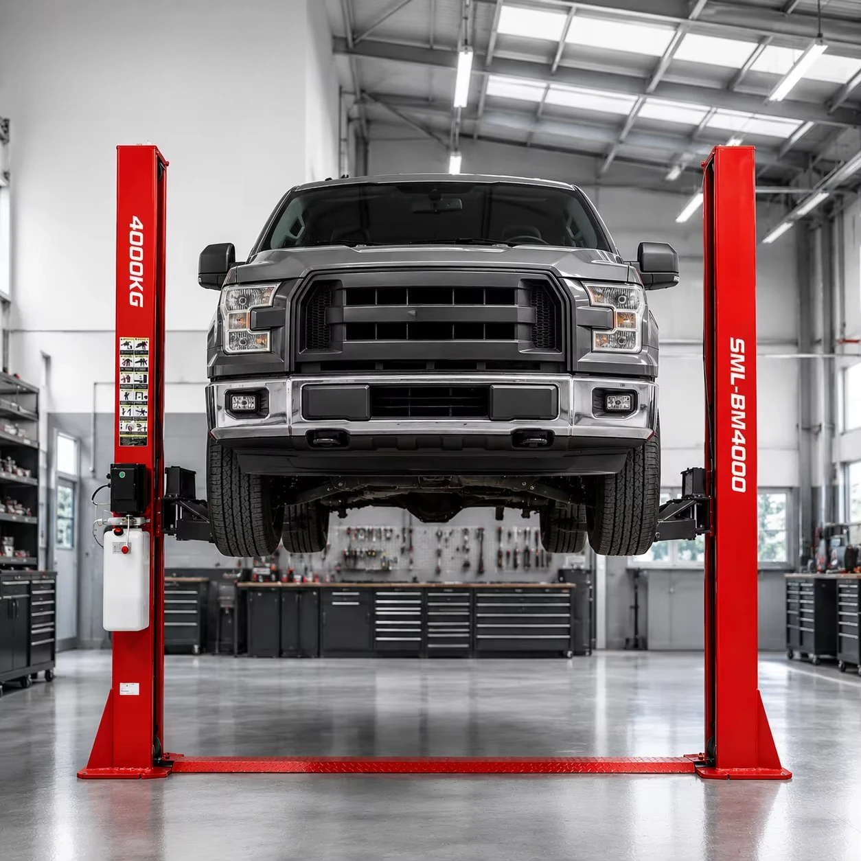 Professional Workshop Car Lift 4 Ton 2 Post Hydraulic Double Cylinder Balance System 3540mm Width
