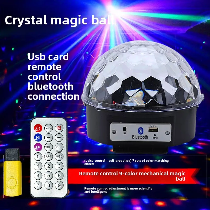 Colorful rotating crystal big magic ball with Bluetooth remote control MP3 stage light dancing light show magic ball light ktv