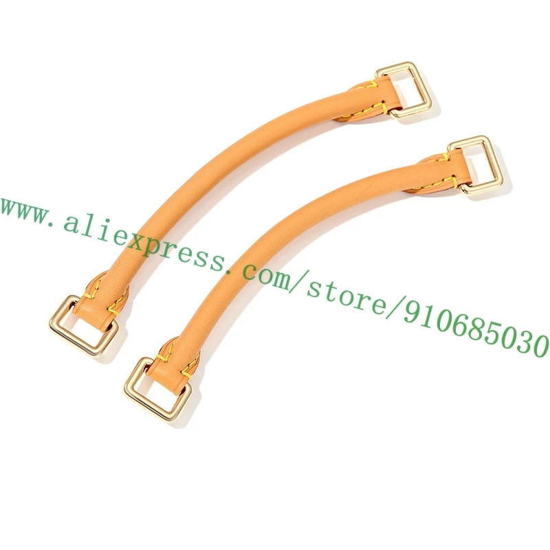 الطبيعية البيج الجلود مقبض مقابض حامل حزام الكتف طقم تصليح لمصمم سبيدي نانو حقيبة المرأة بوسطن حقيبة يد